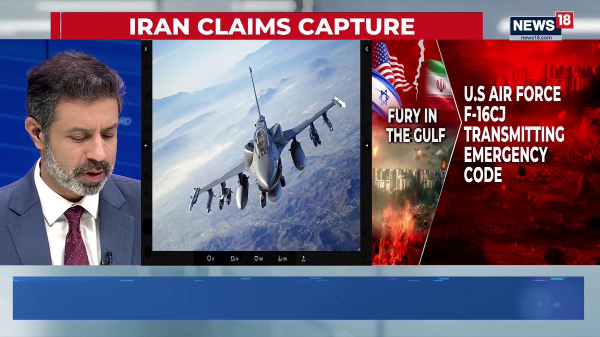 #BreakingNews | The US Force F-16CJ transmitting emergency code 7700 near Iraq-Saudi border Senior Fellow IPCS Abhijit Iyer-Mitra and Defence Expert Dr MJ Augustine Vinod 🇮🇳 join the conversation #USIranWar #BreakingNews #USPilot #IranNews #MiddleEastCrisis #TheHardFacts | Rahul Shivshankar