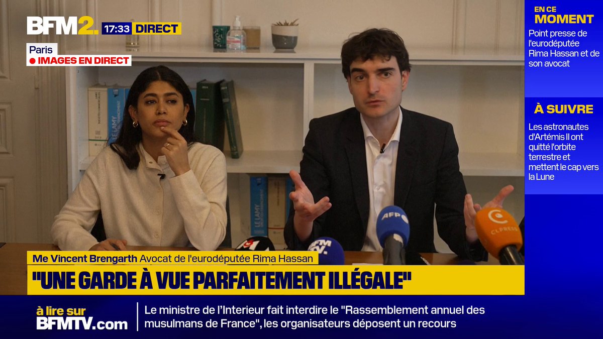 Me Vincent Brengarth: "Il n'y a aucune drogue consommée par Rima Hassan", après "une confirmation par test urinaire" #BFM2