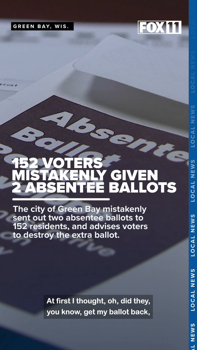 With the 2026 spring election less than a week away, the city of Green Bay is already facing an issue with some of its absentee ballots. City clerk Celestine Jeffreys said 152 voters were mistakenly sent two ballots. #wipolitics
