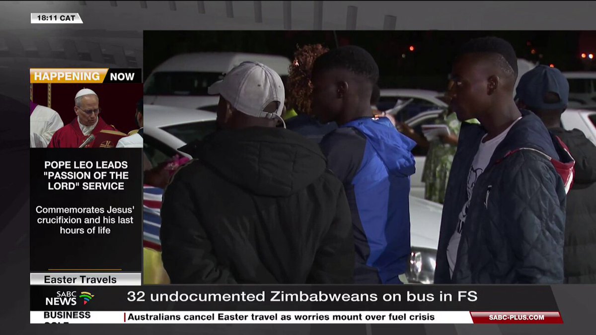 EASTER TRAVEL | A bus carrying 32 undocumented Zimbabwean nationals was stopped at a roadblock on the N1 near Bloemfontein, Free State, last night while en route to Cape Town. Full report on the SABC News YouTube channel: