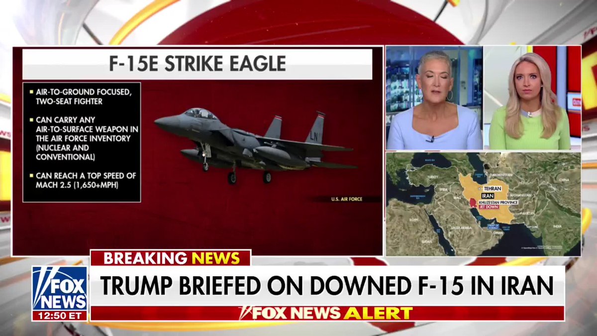BREAKING: One crew member rescued from downed U.S. F-15 in Iran, sources tell Jennifer Griffin