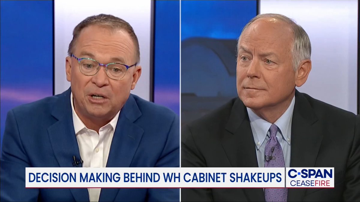 Ceasefire Former White House Chief of Staff Mick Mulvaney: "The dirty little secret is Trump really doesn’t like firing people. I fired most everybody. My first day on the job I fired Jim Mattis."