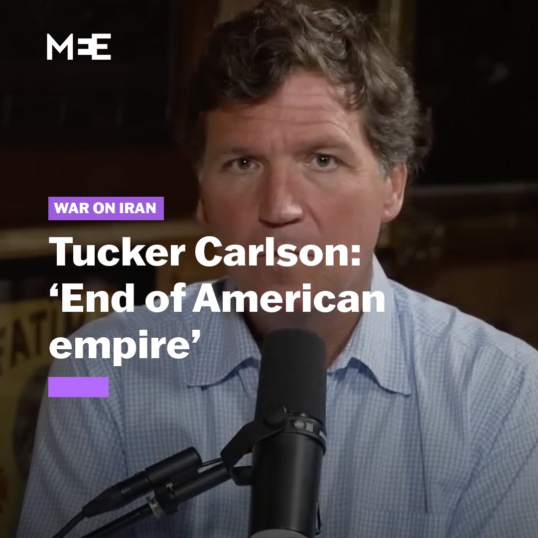 Tucker Carlson said that the war in Iran is โthe end of American empire as we understand itโ. Carlson added that entails a โpromise that the United States can act in its own interest... that it will not be governed by deranged people seized by hubrisโ.