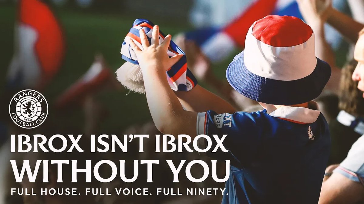 🏠 Back at Ibrox. 👊 Tomorrow we go again. Full House. Full Voice. Full Ninety.