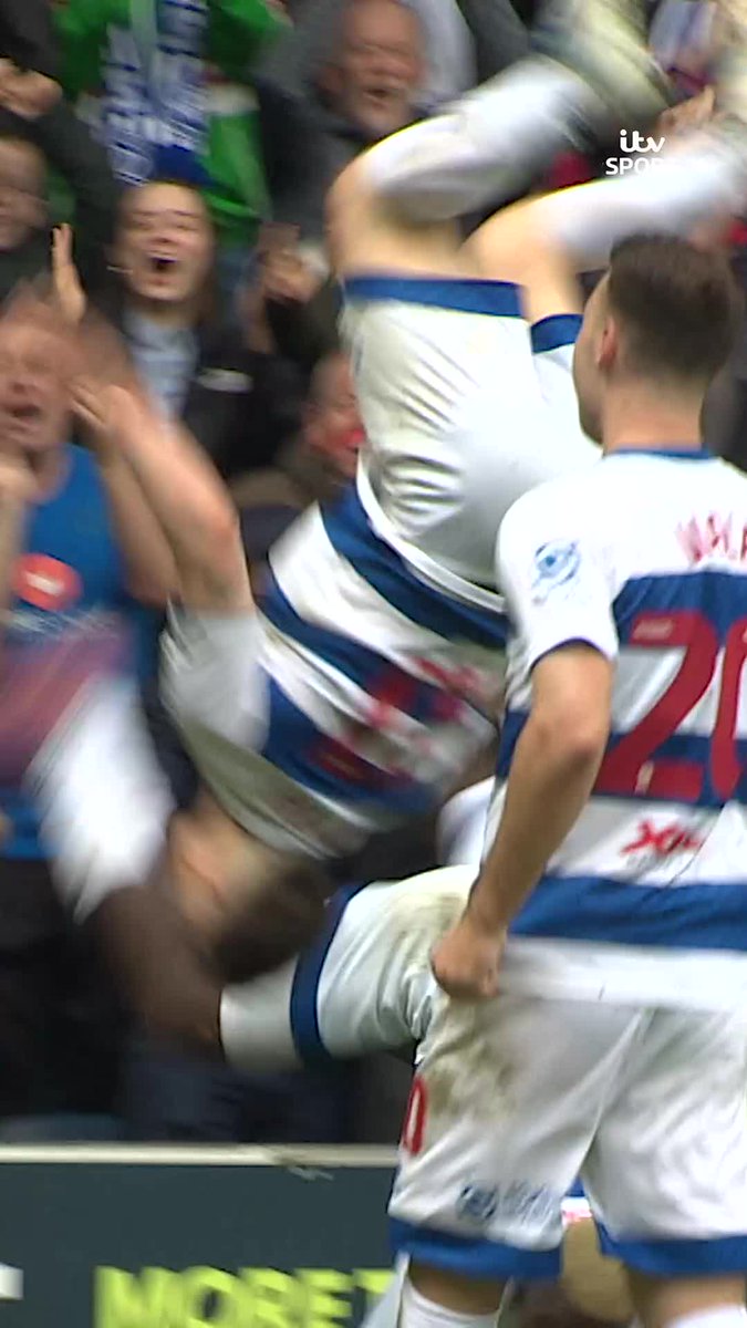 Flipping heck 😵💫 Quite the celebration routine they've got at QPR!