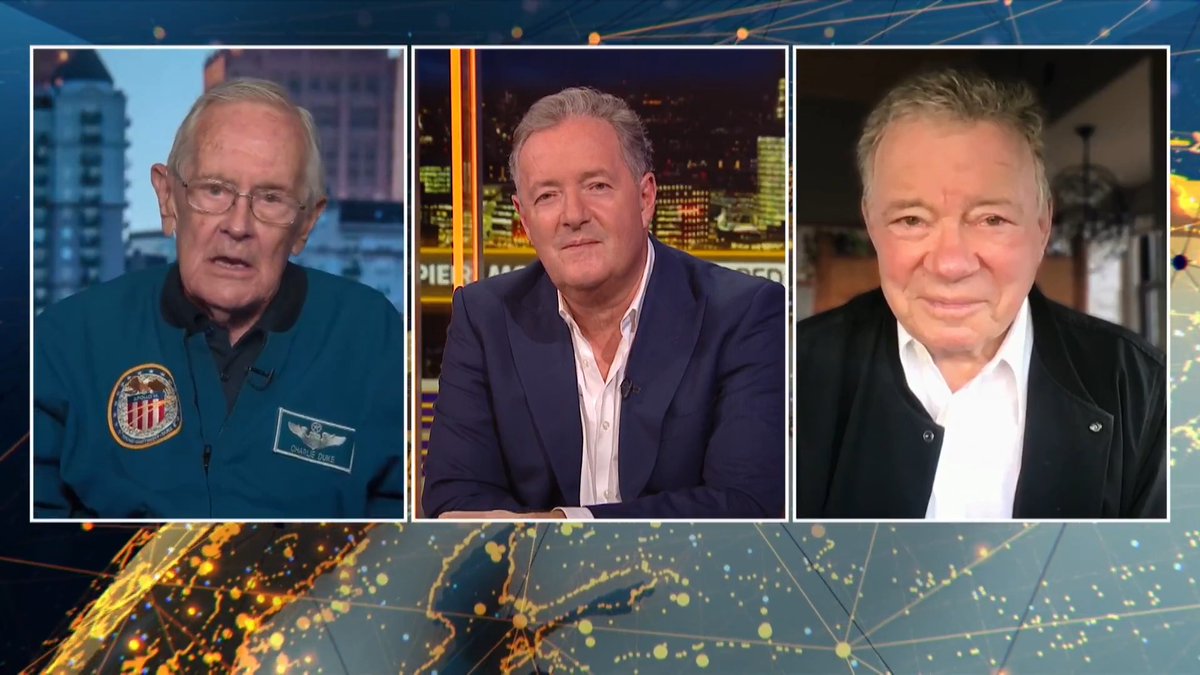 "You're willfully ignorant if you don't believe that we landed on the Moon!" Piers Morgan speaks to Charlie Duke and William Shatner about moon landings... Watch more👇 📺 Piers Morgan | William Shatner