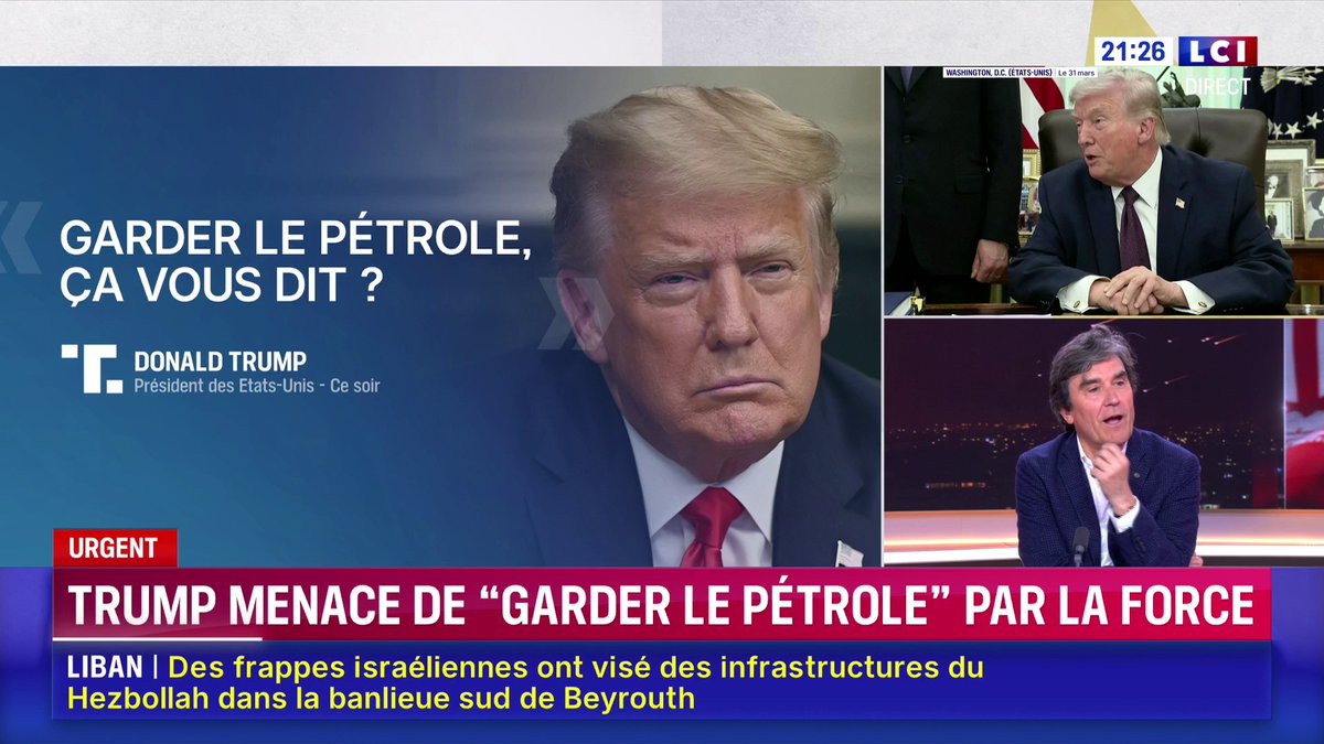 🔴 Avion américain abattu : Donald Trump réagit pour la première fois après la destruction de l’appareil par Téhéran cet après-midi ▶️ Sur son réseau Truth Social, le président américain menace de "garder le pétrole" par la force
