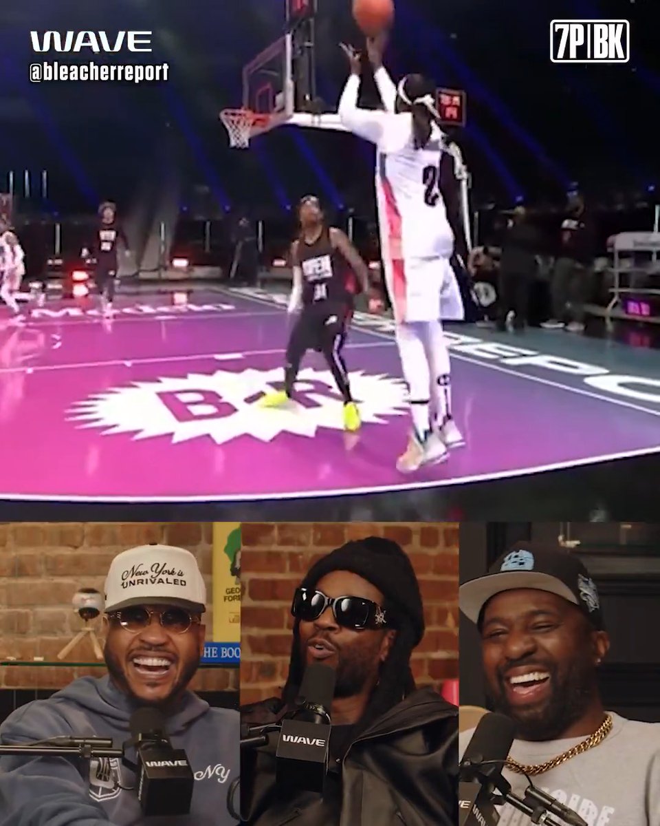 2 Chainz was hooping like a familiar legend the way he was hitting jumpers 👀 😂 "I look just like Melo ... that's your s**t." (🎥: Bleacher Report)