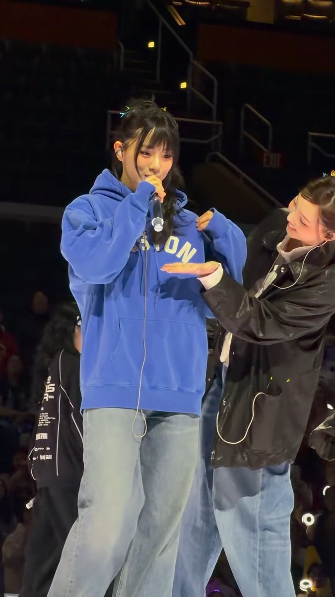 Tzuyu is so cute showing off her Boston hoodie