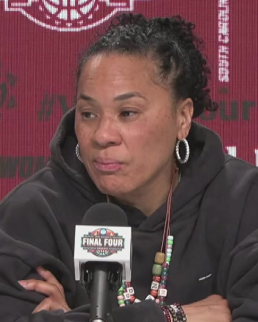 "You can ask Geno the question. He's the one that initiated the conversation. I don't want what happened there to dampen what we were able to accomplish today." Dawn Staley was asked about what was said between her and Geno Auriemma at the end of tonight's game: