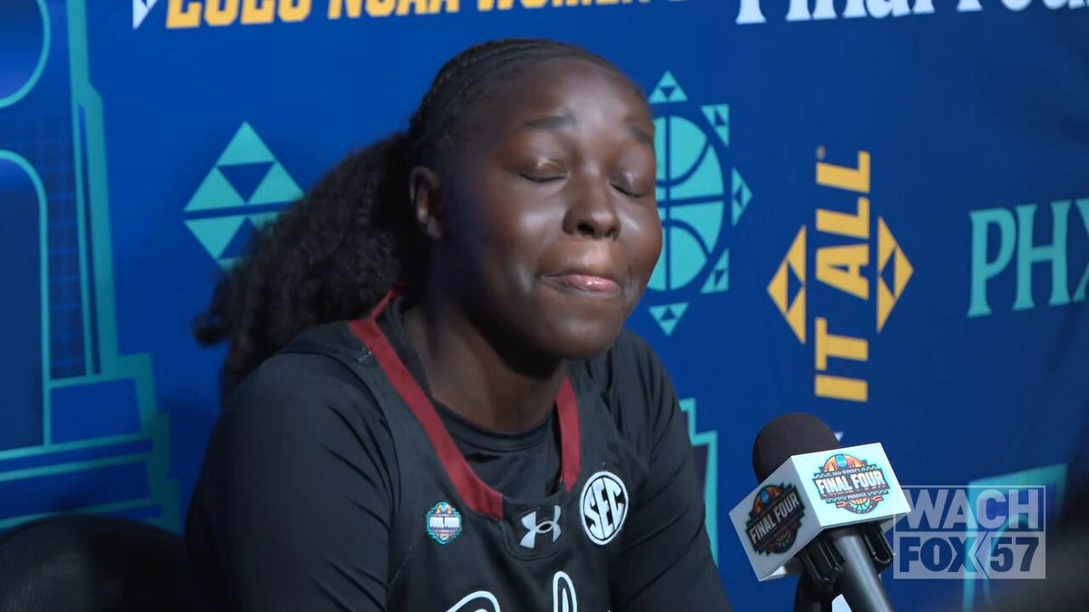 Freshman Agot Makeer (14 pts, 4 reb) on taking down undefeated UConn: "I think it was motivating, no one thought we could win... today our losses helped us win this game" South Carolina Women's Basketball WACH FOX