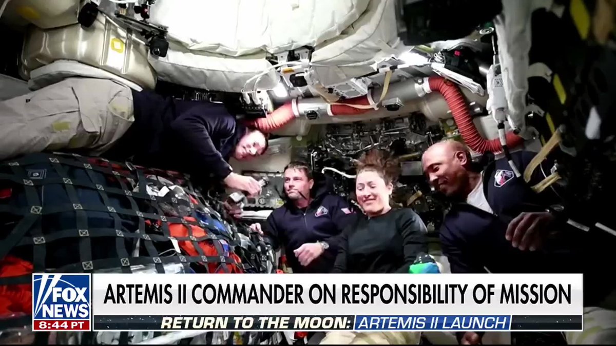 🌕️ ARTEMIS II COMMANDER SPEAKS FROM SPACE: "I'm learning from my crew-mates, here. I'm flying in space with two of the most skilled astronauts we have." "Jeremy, on his first day in orbit yesterday, was just getting the job done 100%." “My job is very easy. I am definitely getting pulled along by my crew mates.”