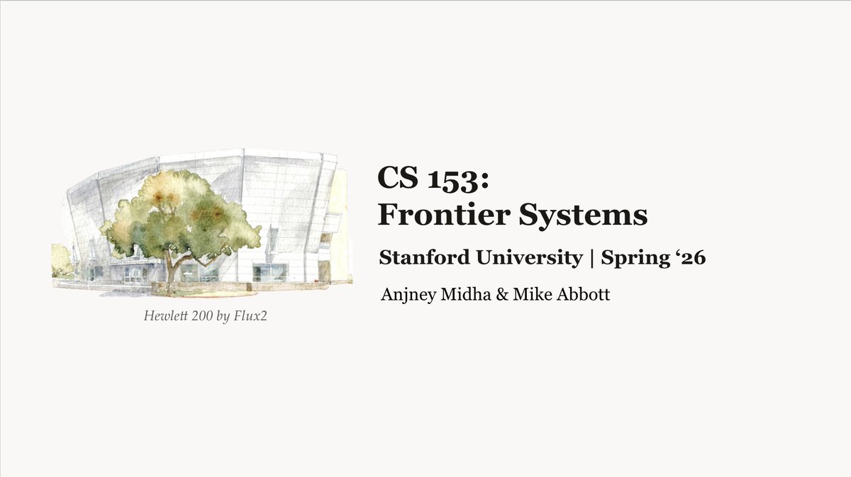 Stanford Frontier Systems, Week 1 (Full Lecture) AI Scaling, Bottlenecks, and Why Compute Isn't a Commodity Yet 00:00 Compute Coachella 00:29 Simple Life Heuristic 01:08 Uncertainty Creates Opportunity 01:42 Four Bottlenecks Framework 01:51 Empirical Proof Matters 02:05 Cloud Costs Are Shifting 02:15 Verifiable vs Fuzzy Progress 02:48 Scaling Predictability Explained 03:43 CapEx Explosion in Big Tech 04:06 Chips Aren’t Commodities 04:45 Compute Scarcity Conclusion
