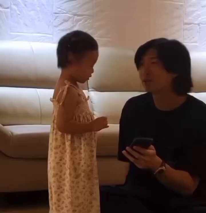 long haired namjoon with a tiny human
