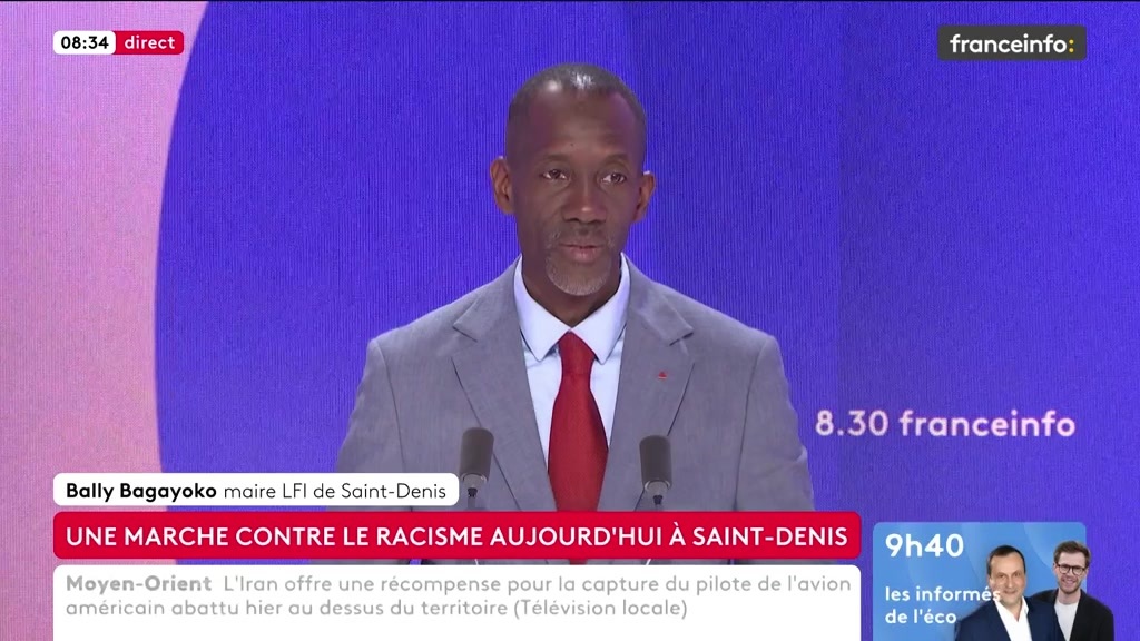 Marche samedi contre le racisme à Saint-Denis : "Nous attendons 10 000 à 20 000 personnes, dit Bally Bagayoko, le nouveau maire LFI de la ville. Il y a un espoir, une attente forte de la population".