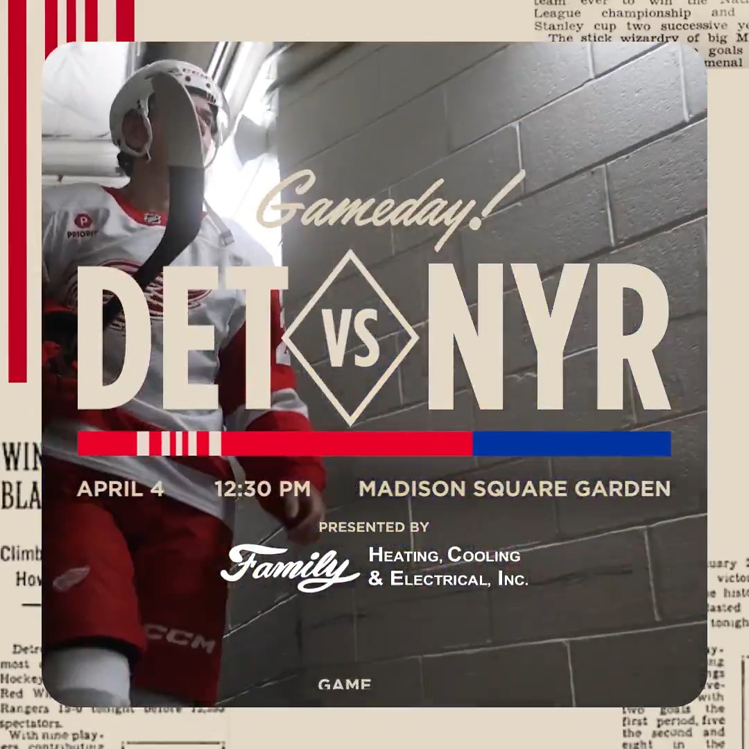 Saturday matinee in NYC. #LGRW 🏒 12:30 P.M. 📺 ABC 📻 WWJ 950 🤝 Family Heating, Cooling & Electrical Inc.