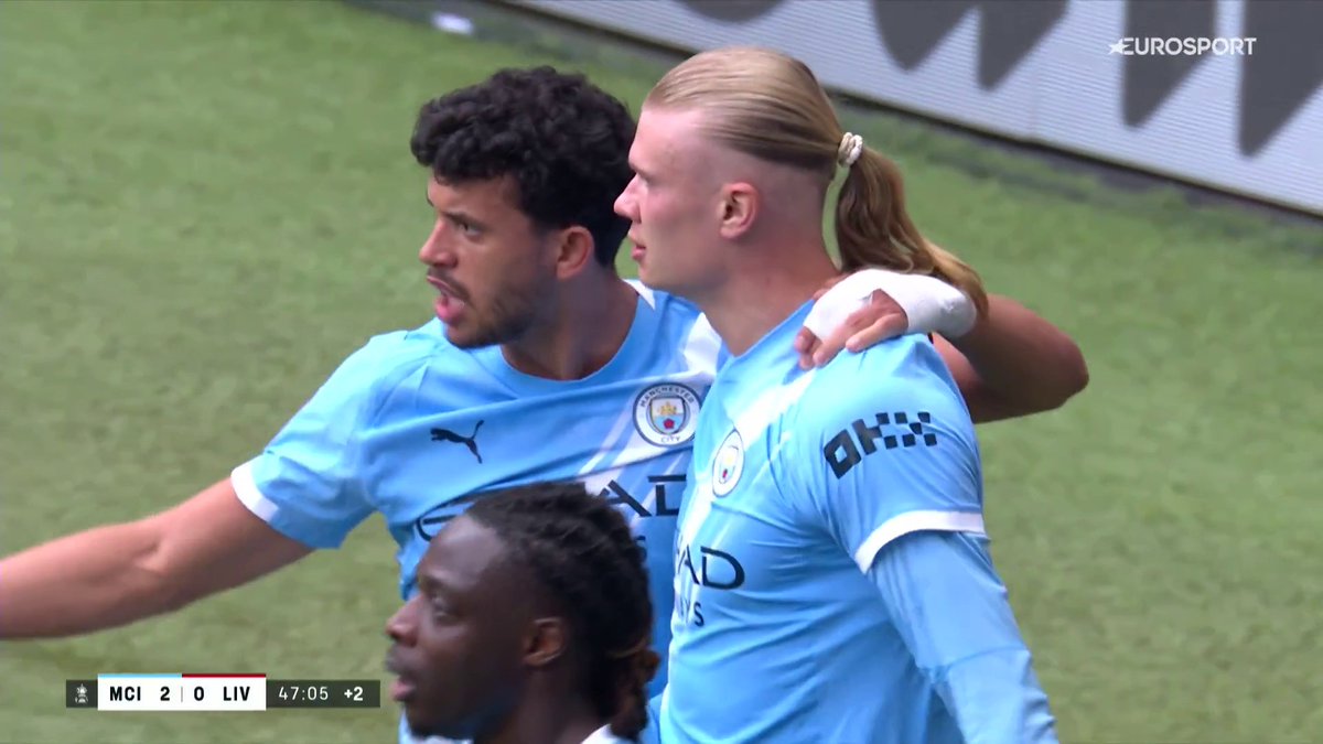 DOPPIETTA HAALAND 💪 Il norvegese di testa porta il Manchester City sul 2-0 🔵⚪️ #FACup #EmiratesFACup