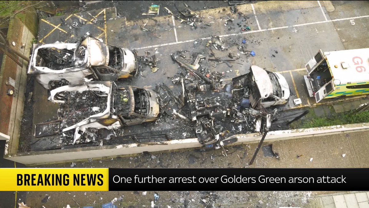 BREAKING: Police have made one further arrest in connection to last month's arson attack on Jewish ambulances in London. 📺 Sky 501 and YouTube