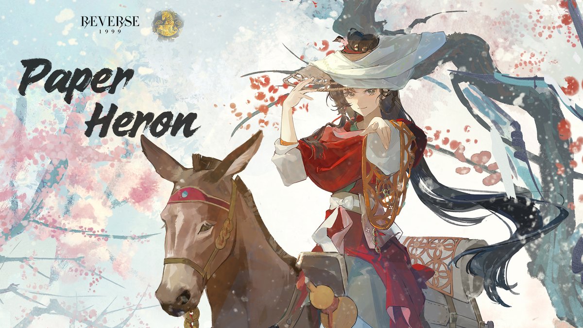 Character Review - Paper Heron: Free as the Clouds | Reverse: 1999 The Daoist sits idle on her mule. Wherever the road leads, her story begins there. YouTube: Version 3.4 will be available on Apr. 16th (UTC-5). #PaperHeron #Reverse1999Anniversary