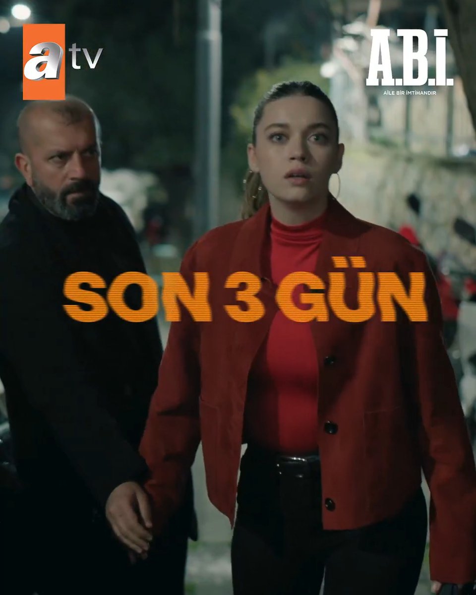 Beklenmedik bir kırılma anı geliyor! Son 3 gün. ⌛ A.B.İ. yeni bölümüyle Salı 20.00’de atv’de! #AbiDizisi atv