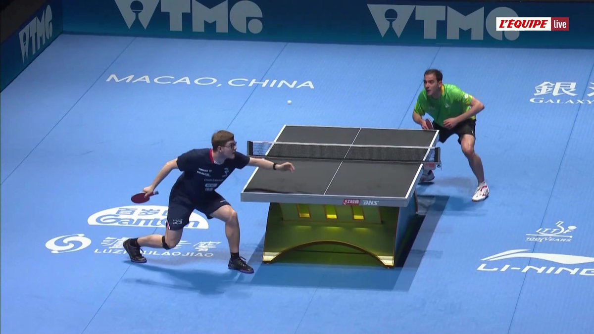 😬 Ça devient très compliqué pour Alexis Lebrun, désormais mené 3-0 par Hugo Calderano… Suivez la Coupe du monde de tennis de table en direct sur L'Équipe live #lequipePING