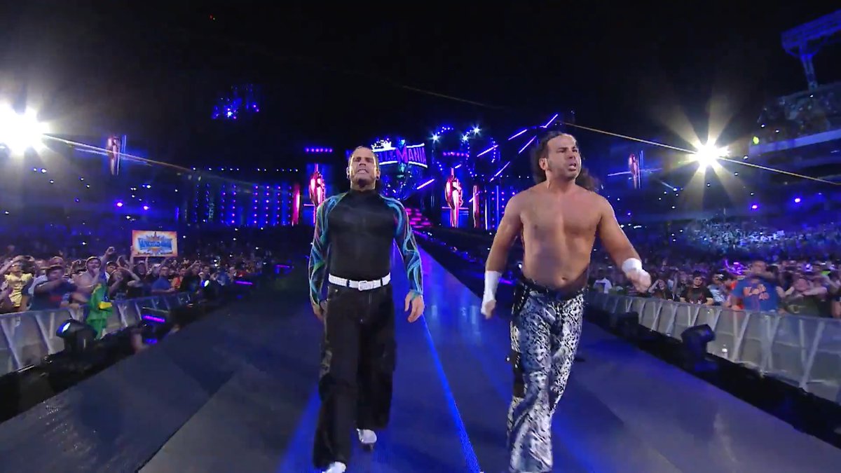 When Matt &amp; Jeff Hardy returned to WWE at WrestleMania 33 🔥 Still one of the biggest pops of all-time 💥 #WrestleMania