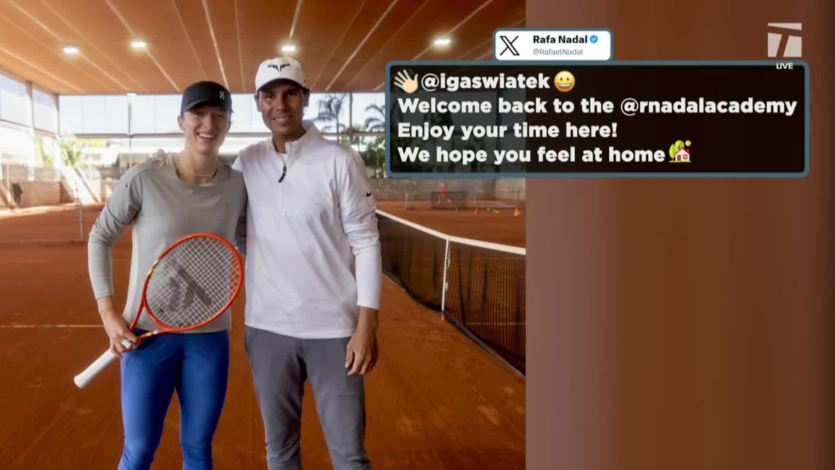 Iga Swiatek takes to the clay courts with a little help from Rafa 🧱