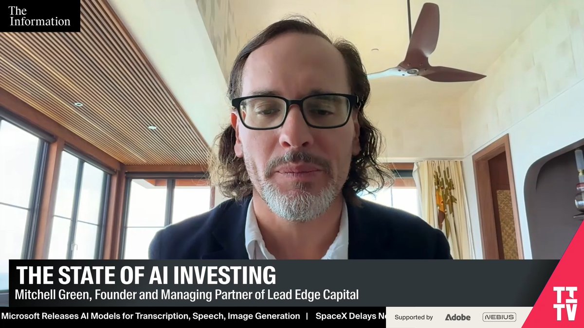 "AI is going to invade every space and every company is going to become an AI company." -Mitchell Green (Lead Edge Capital)