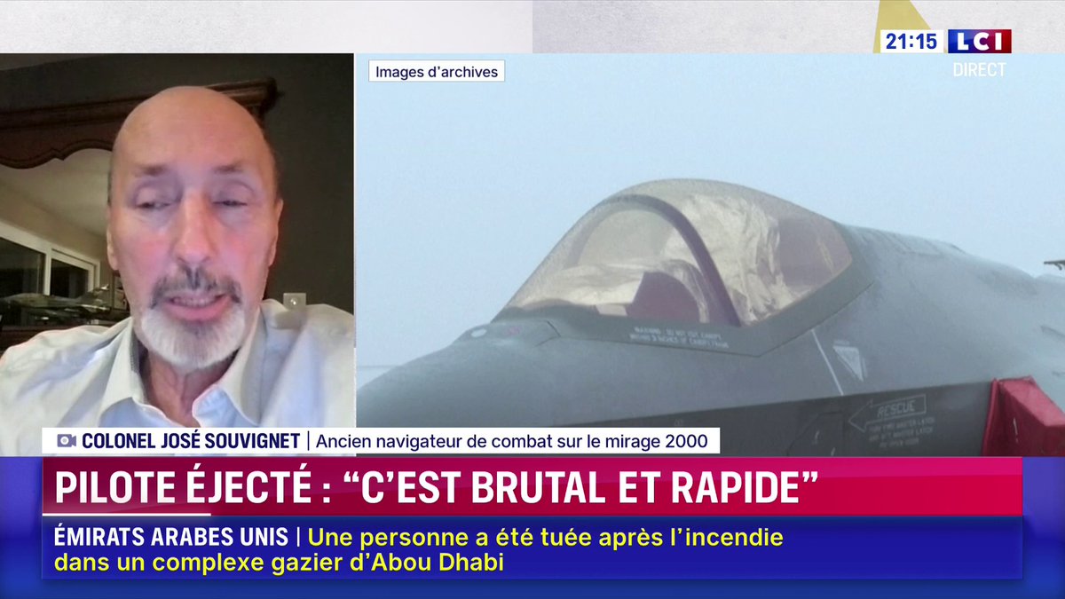 🔴 Le colonel José Souvignet, pilote éjecté de son avion en 1995 : 🗣️"On ne contrôle pas grand chose pendant la descente en parachute. On ne sait pas forcément où on va tomber. (...) Plus on descend, plus on entend les bruits de la guerre".