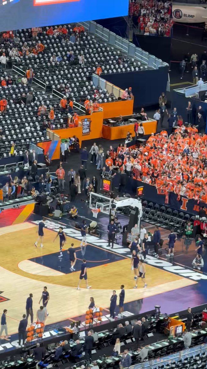 The Illinois student section is already full The UConn student section…not so much