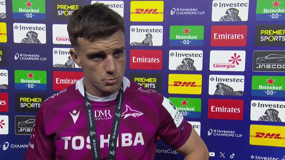 🦈 Sale Sharks 🦈's George Ford reacts to a landmark knockout win for the club over Harlequins "We're really excited about next week" 🗣️ #InvestecChampionsCup