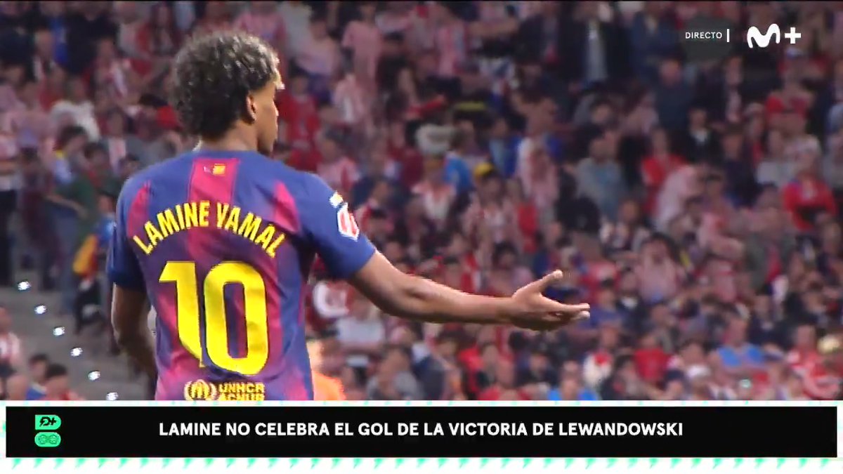 Lamine no celebró el gol de la victoria del Barça. #DeportePlus