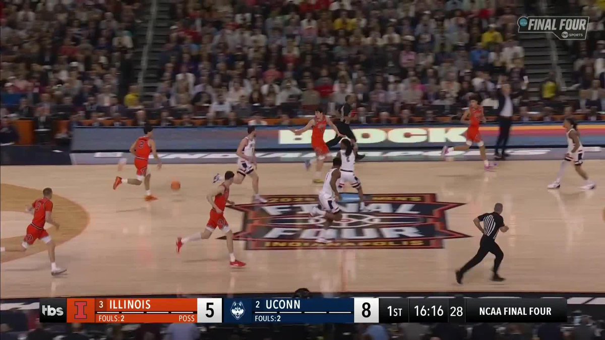 David Mirkovic shining on both ends 🔦 #MarchMadness Illinois Men's Basketball
