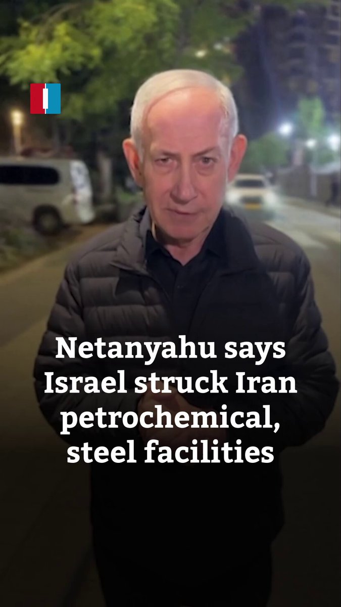 Israeli Prime Minister Benjamin Netanyahu said in a video message on Saturday that Israel had struck Iran's petrochemical plants after previously destroying what he said was 70% of the Islamic Republic’s steel production capacity.