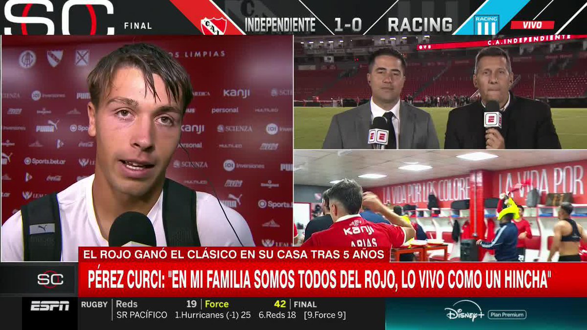 "MI FAMILIA SIEMPRE FUE HINCHA DE INDEPENDIENTE Y ME HEREDARON ESA PASIÓN. LO VIVO COMO UN HINCHA" 👹 La palabra de Mateo Pérez Curci, luego de disputar y ganar el primer Clásico de Avellaneda de su carrera 📺 #DisneyPlus Plan Premium | #SportsCenter