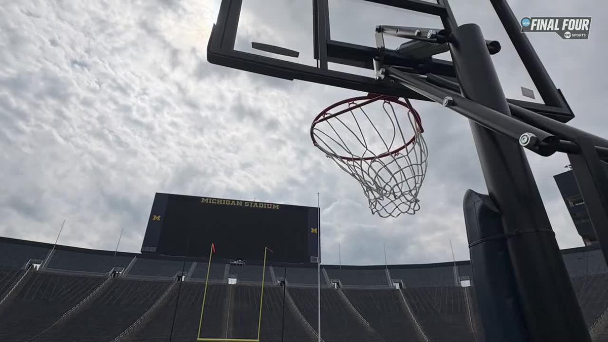 .Michigan Men's Basketball's Dusty May had the team work on shooting at The Big House to help with depth perception playing in a football stadium Tracy Wolfson has more