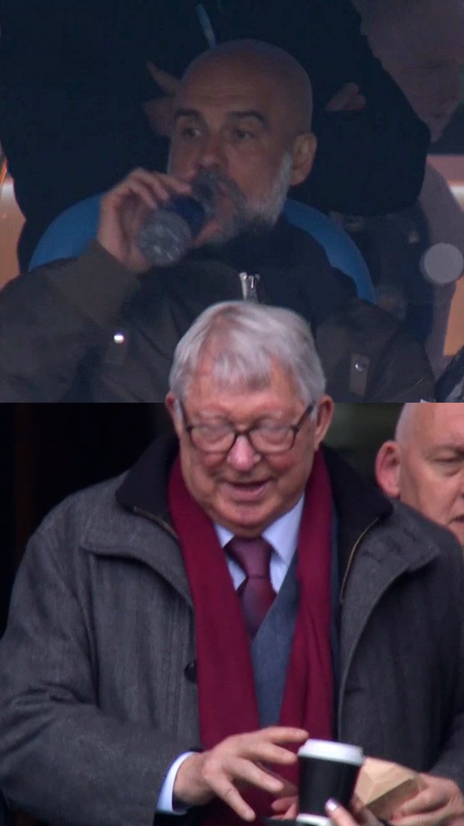 Sir Alex Ferguson watching Man City vs. Liverpool at the Etihad. 😬