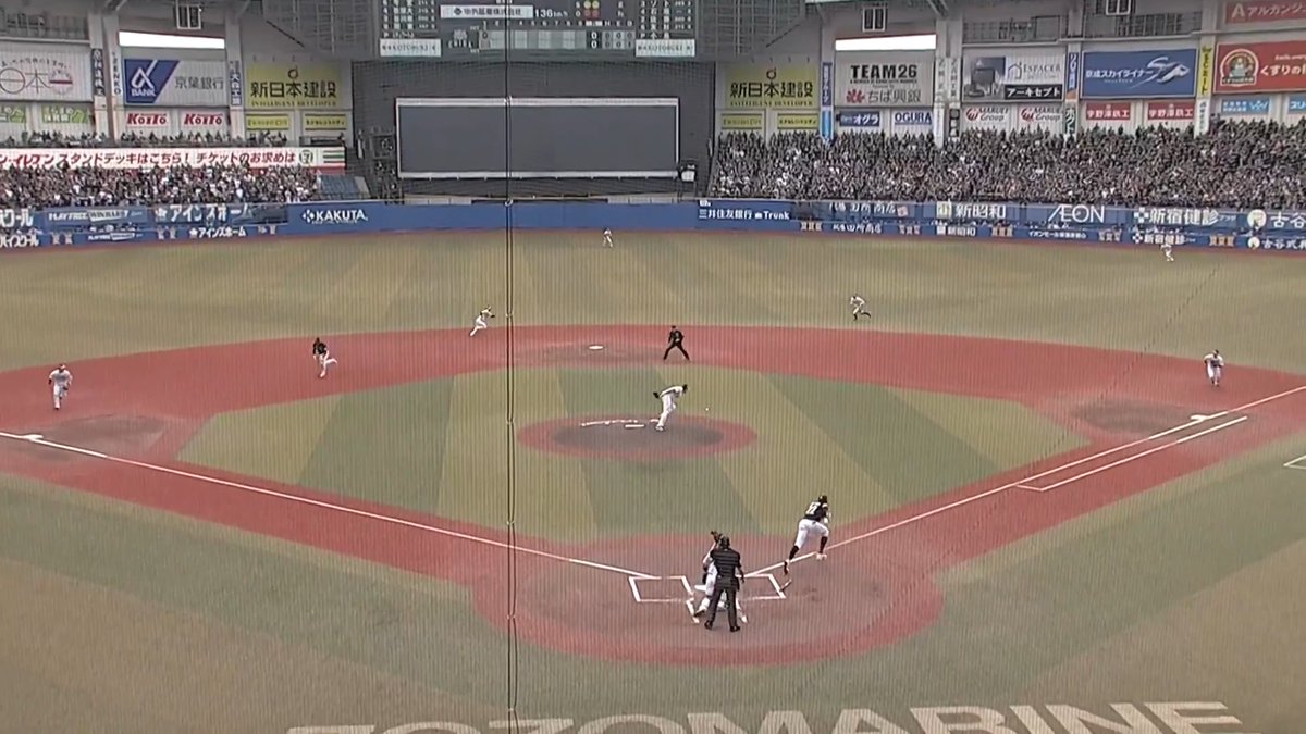 千葉ロッテ ポランコ 選手のタイムリー内野安打💪 西川史礁 選手も一気に二塁から本塁生還‼️ 👇ライブ配信はこちら