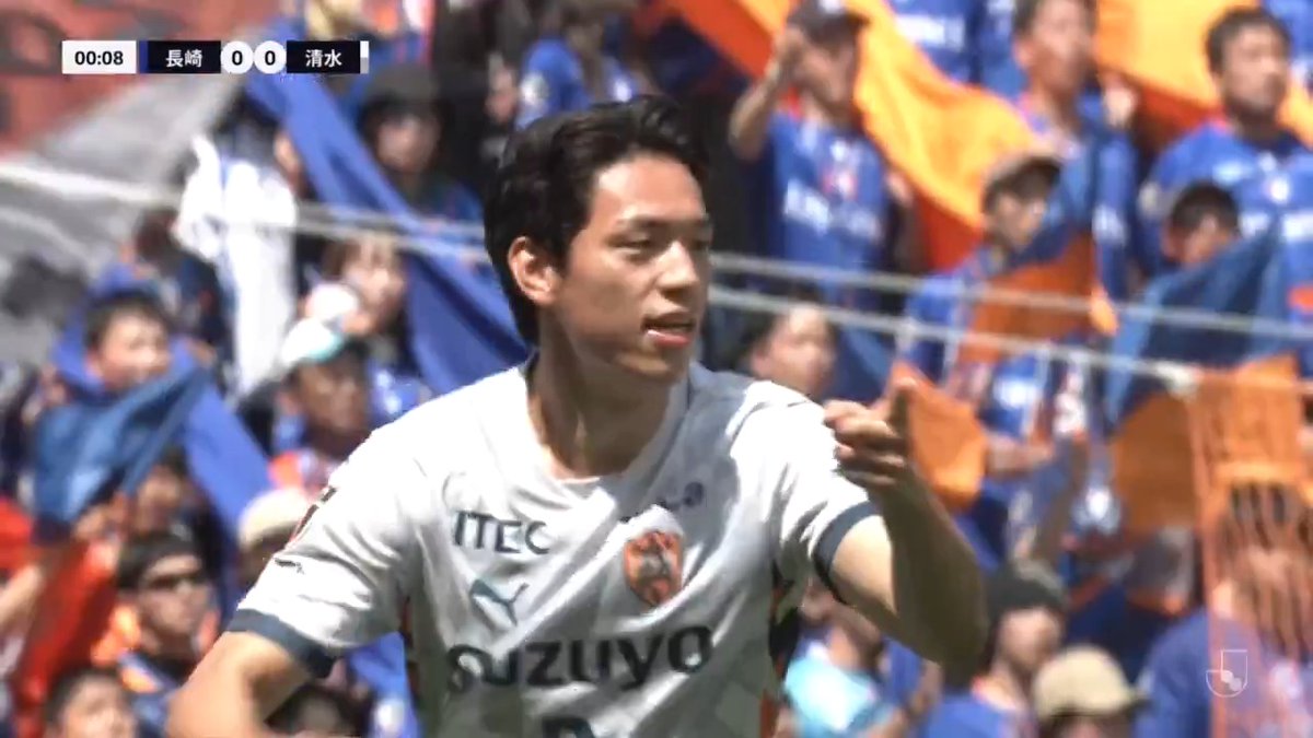 開始10秒にも満たない早さで先制パンチ!💥 🎦 ゴール動画 🏆 明治安田J1百年構想リーグ 地域リーグラウンド 第9節 🆚 長崎vs清水 🔢 0-1 ⌚️ 1分 ⚽️ オ セフン(清水) #Jリーグ