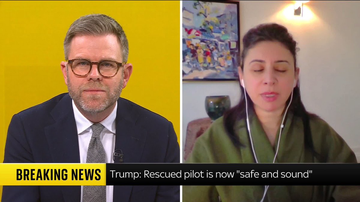 "If anything, I feel like this is more like a warning label." Former senior Biden adviser Negah Angha tells Matt Barbet while the rescue of a U.S. crew member in Iran was a tactical success, it's not necessarily a turning point in the war. 📺 Sky 501