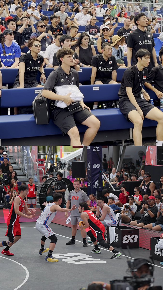 WHAT A MOMENT 🇯🇵 This is how the Japanese delegation reacted to their quarter-final win over Mongolia #3x3asia