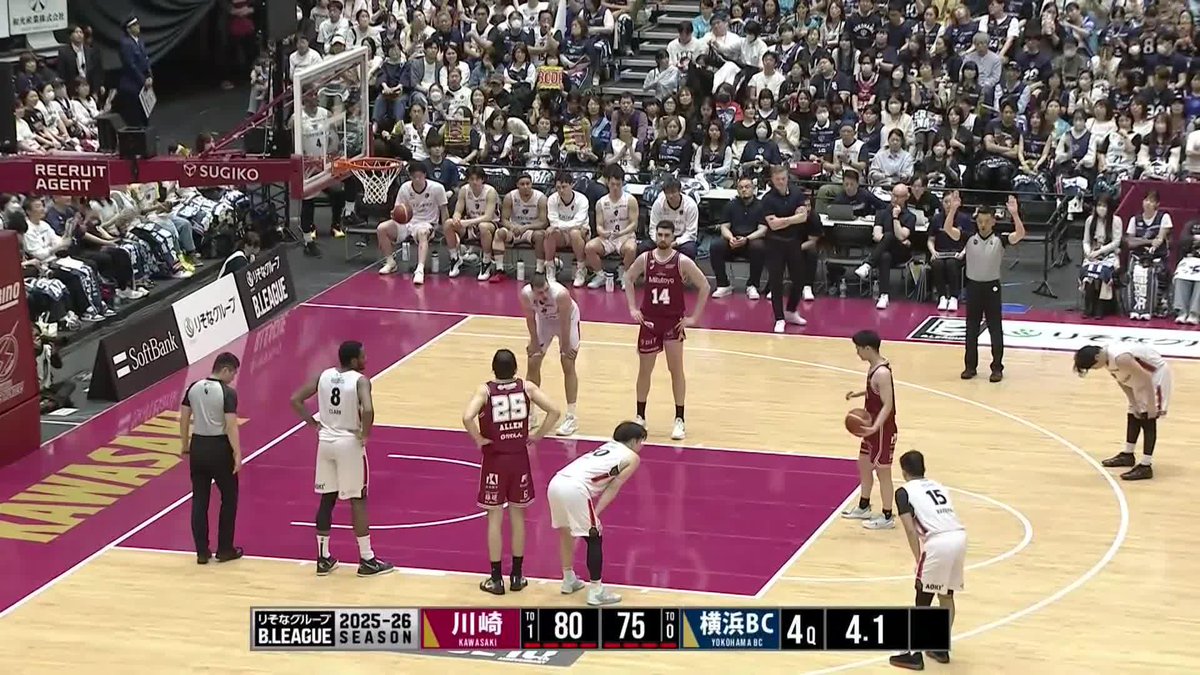 【試合終了】 りそなグループ B.LEAGUE 2025-26 B1リーグ戦 第29節GAME2 82 川崎ブレイブサンダース 75 横浜ビー・コルセアーズ ボックススコア