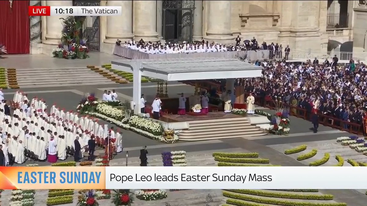 Pope Leo XIV is leading his first Easter Sunday Mass in the Vatican since being named pontiff almost a year ago. 📺 Sky 501, Virgin 602, Freeview 233 and YouTube