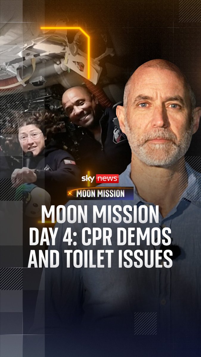 Another record set by the Artemis III crew for the furthest ever live interview, with questions from Canadian kids who asked about CPR in space. Sky's Tom Clarke reports on day 4 of the Artemis II mission. 🔗
