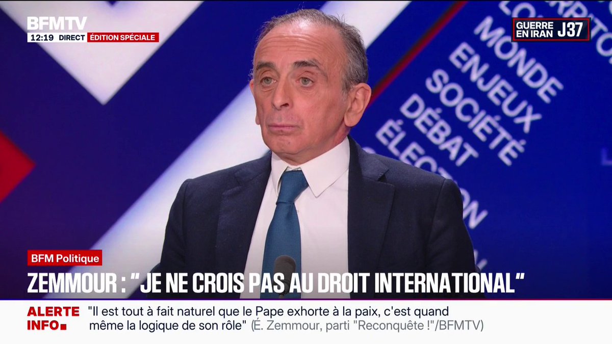 Guerre au Moyen-Orient: "Donald Trump a déclenché la guerre, je peux comprendre, les États-Unis ont des intérêts", affirme Éric Zemmour