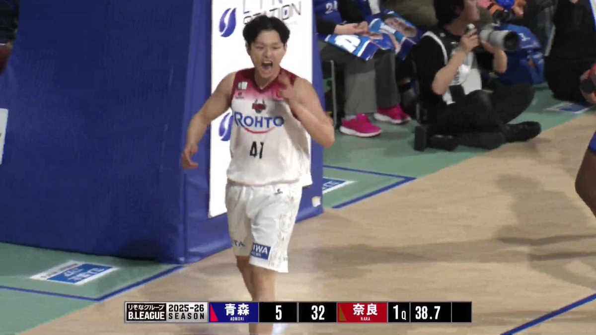 先日、日本体育大学を卒業したばかり!🎓 奈良に特別指定選手として加入した#41 石川響太郎(しょうたろう)がプロ初の2桁・11得点をマーク!! バンビシャス奈良 📡バスケットLIVEで見逃し視聴 #Bリーグ #りそなグループ
