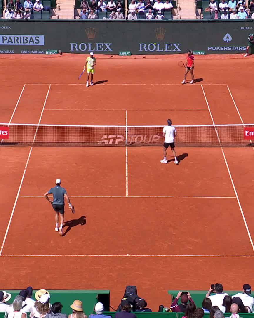 Smiles all round 😁 Jannik Sinner &amp; Zizou Bergs defeat Ruud &amp; Machac 6-4 7-5 in their opening doubles match! #RolexMonteCarloMasters