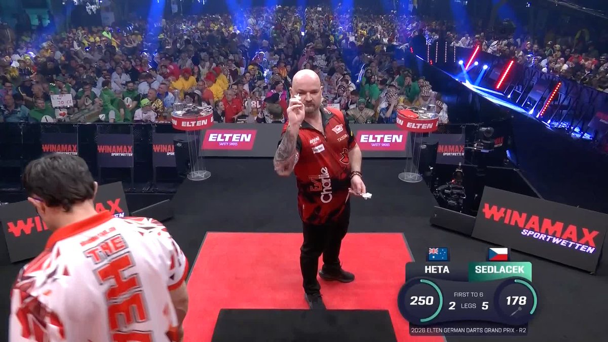 SEDLACEK PUTS OUT THE HEAT! 🇨🇿 Karel Sedlacek crashes in six 180s to deliver a huge 6-2 win over Damon Heta and reach his first European Tour Finals Day of the year 🔥 📺 #ET4