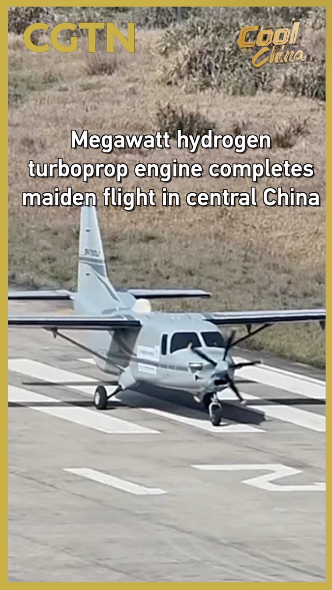 Watch: Megawatt hydrogen turboprop engine completes maiden flight in central China