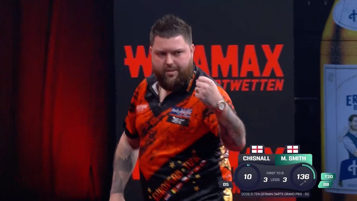 BRUTAL 136 FROM BULLY BOY! Dave Chisnall misses two darts to break, and Michael Smith punishes with a fantastic 136! 📺 #ET4